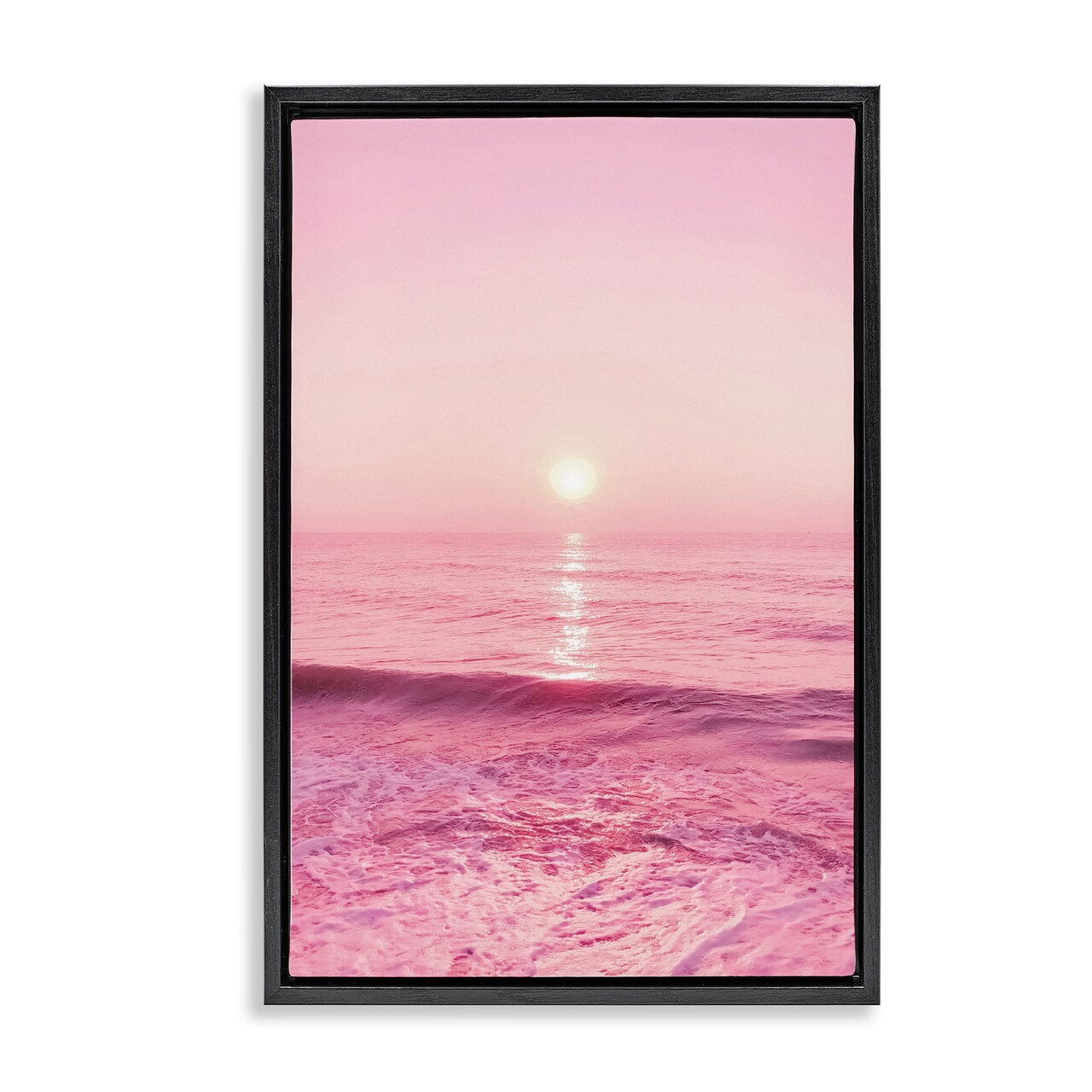 Stupell Industries Peachy Pink Sunset Framed Floater Canvas Wall Art Design by Nataly White